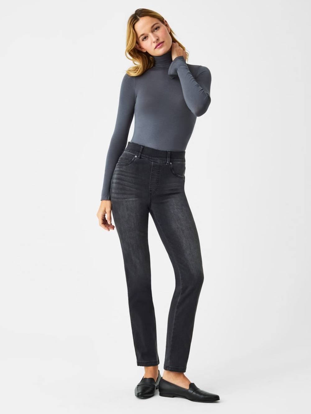 NWT SPANX Straight Leg Jeans-Vintage Black Wash